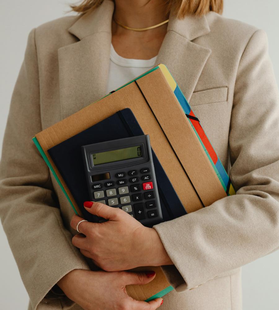 woman holding folders