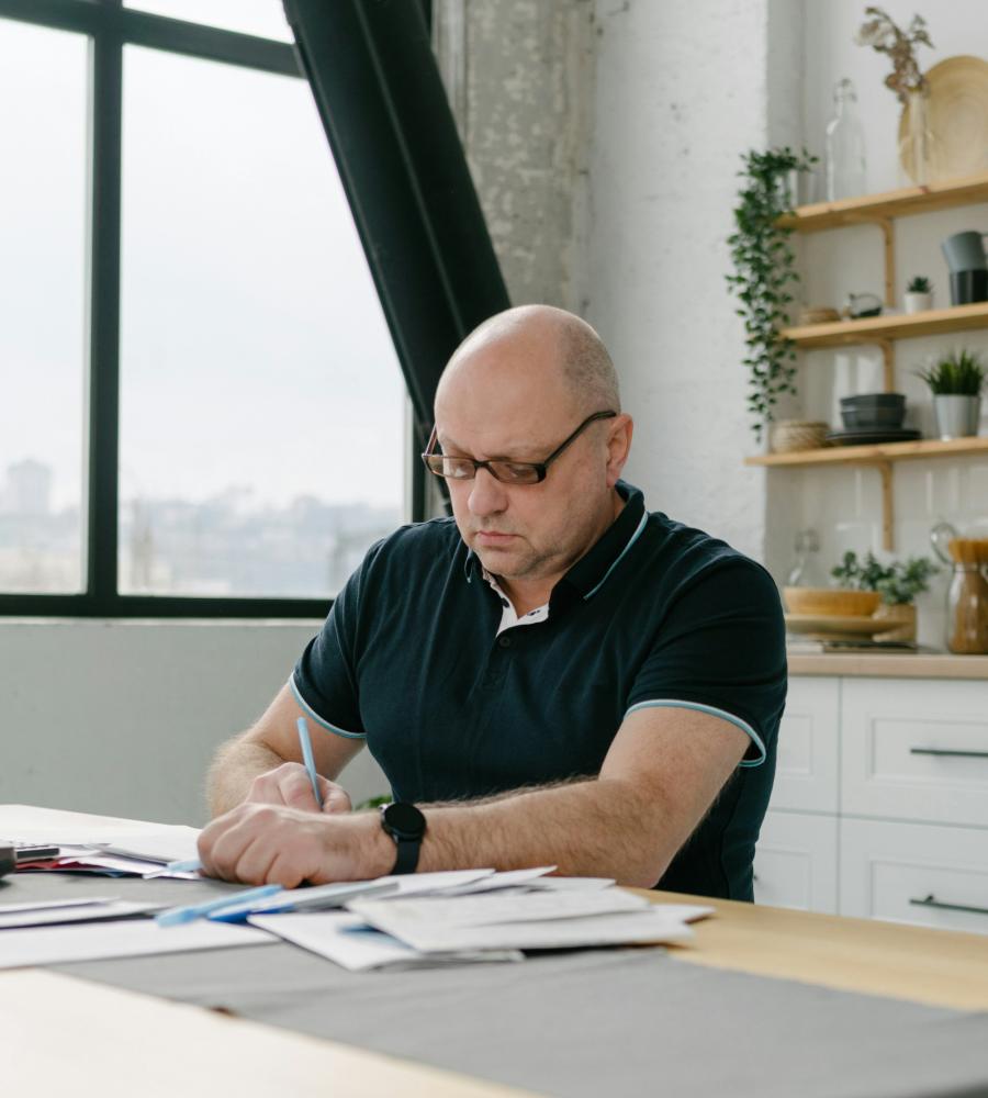 man doing paperwork